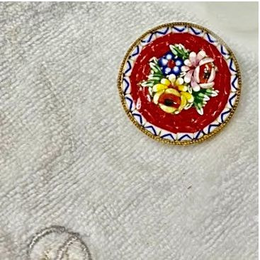 マイクロモザイクブローチ　レッド